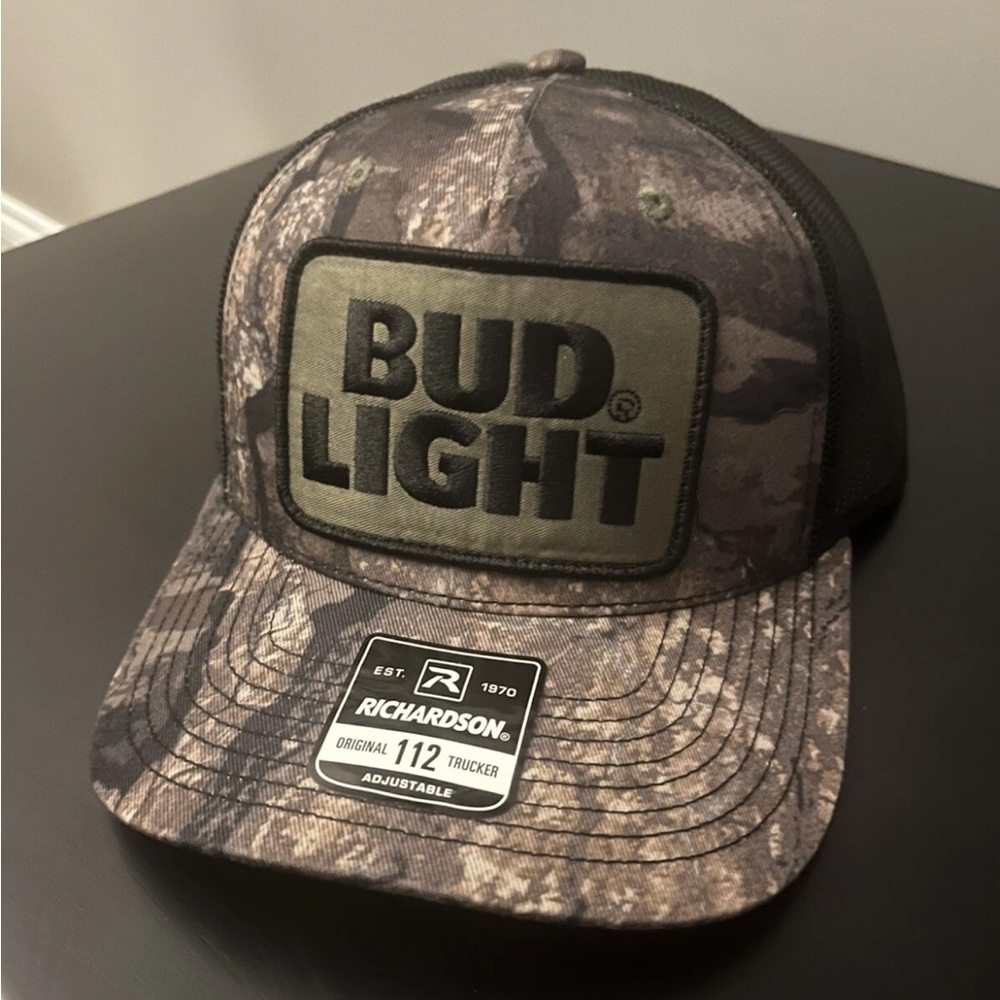 Bud Light Camo Richardson 112 Snapback Trucker Hat